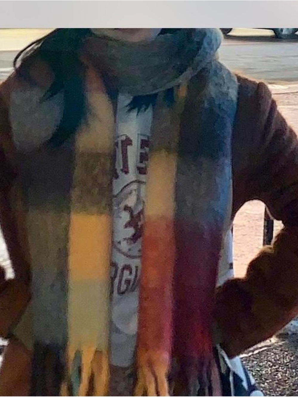Multicolor Plaid Fringe Scarf - Yellow, Blue, Gray, Burgundy